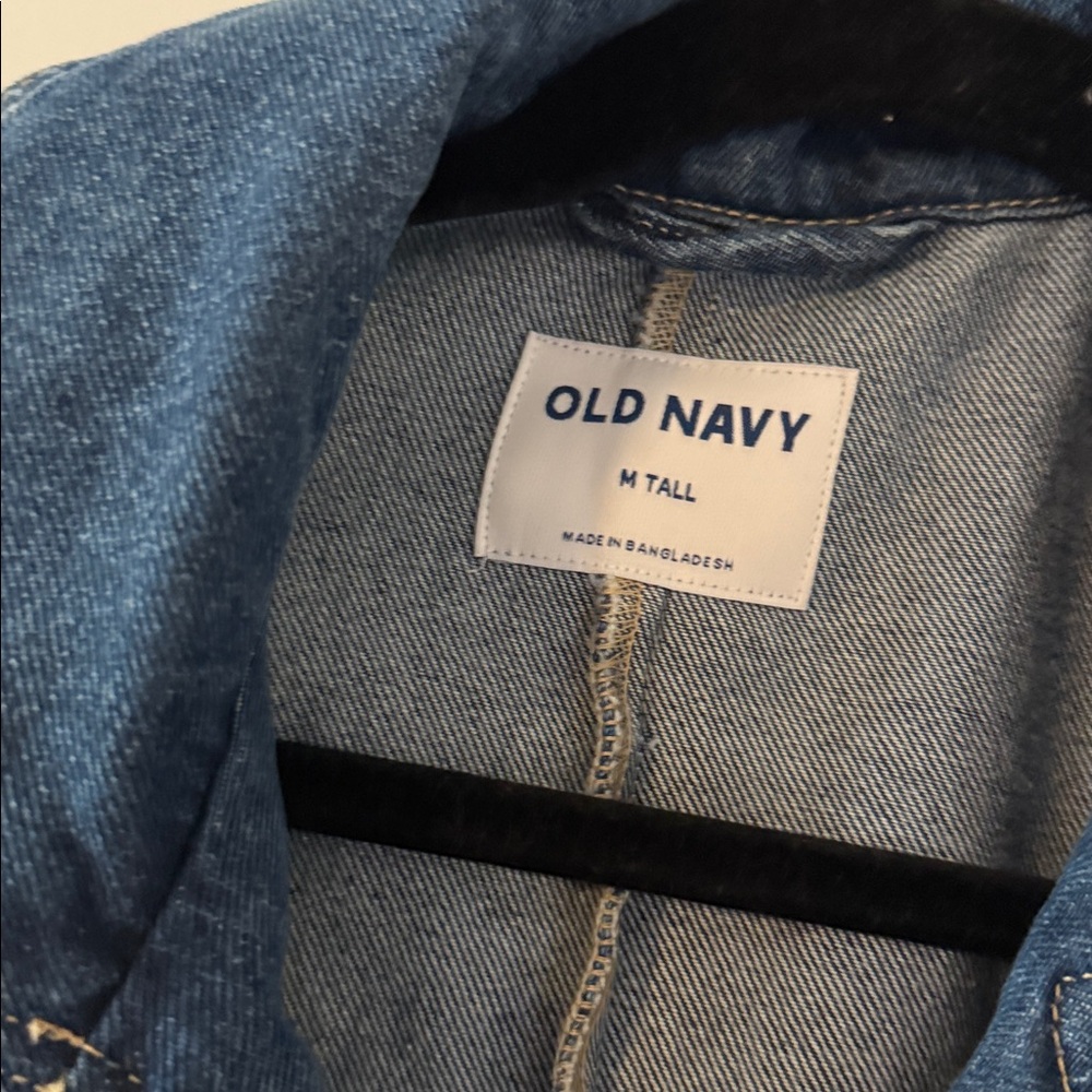 NWT old navy denim trench coat size medium tall MT - Picture 3 of 3